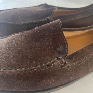 Brown suede loafers